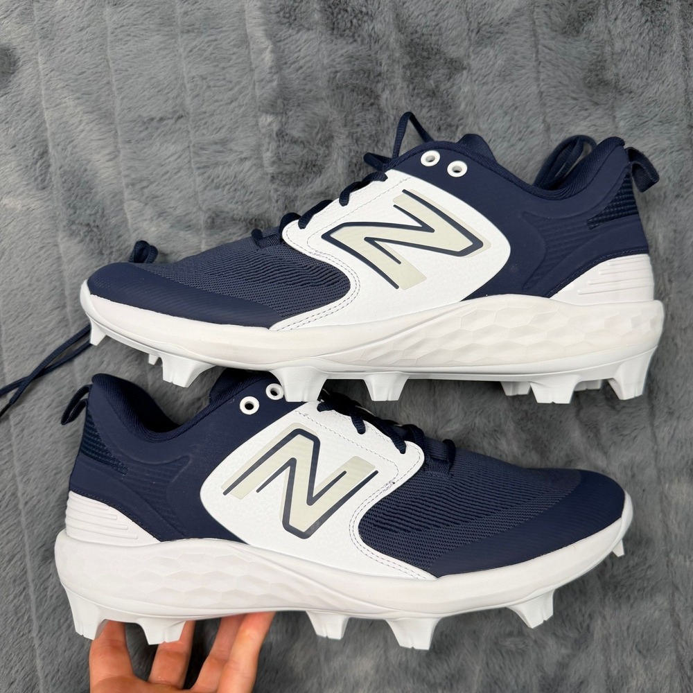 New Balance 3000v6 TPU Molded Baseball Cleats Navy White PL3000N6 Mens 14